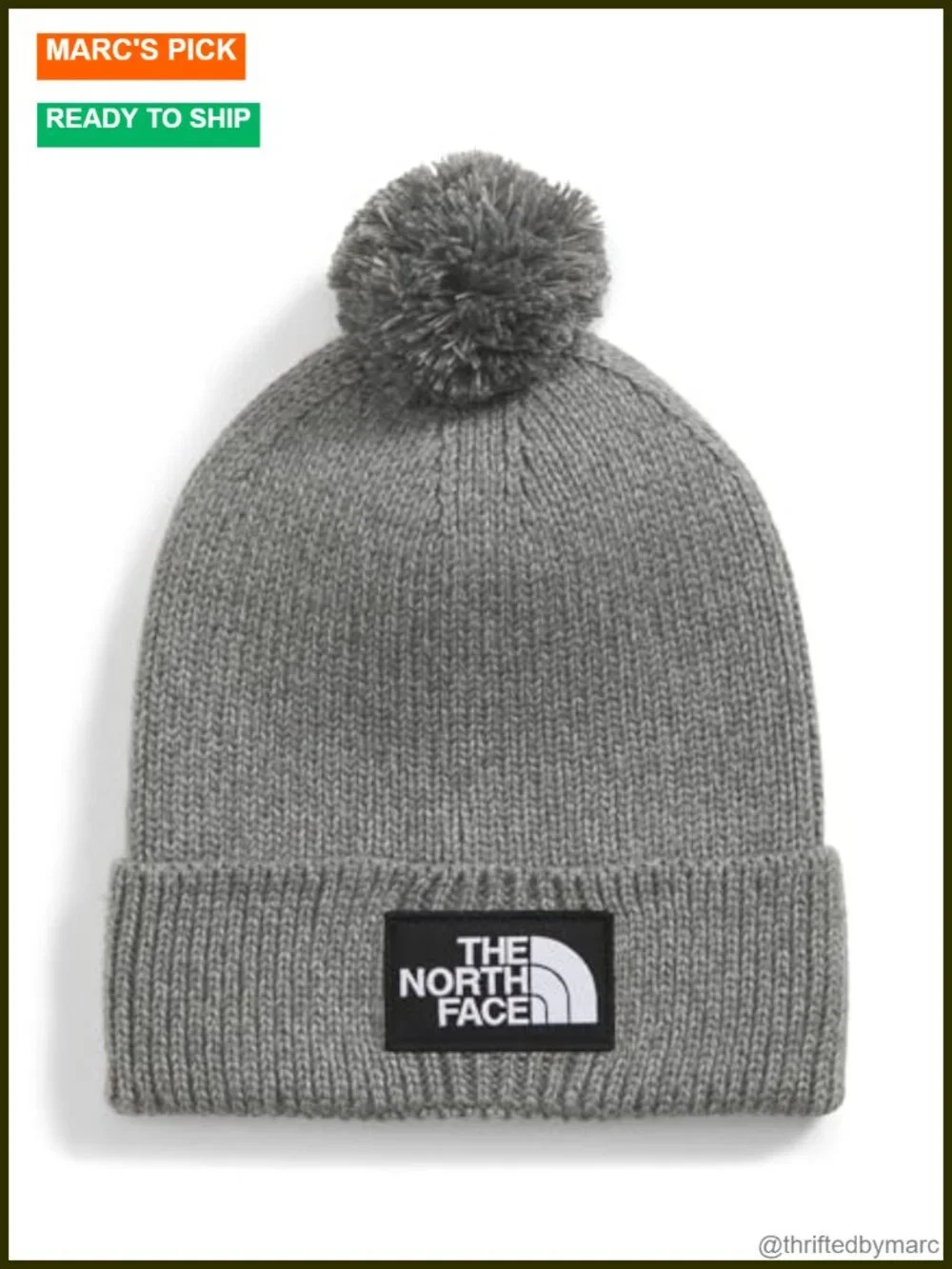Classic Fit Cuffed Pom Beanie with Removable Pom, Rib Knit, Recycled Polyester